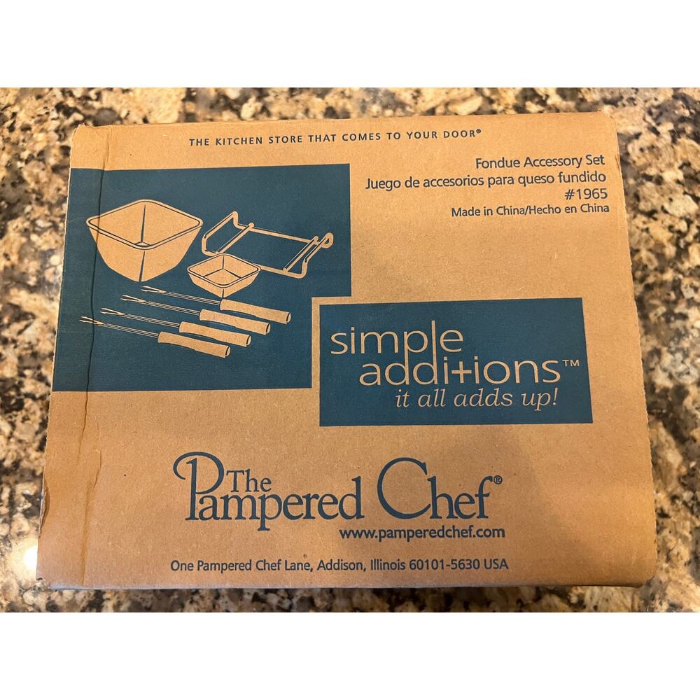 The Pampered Chef Simple Additions Fondue Accessory Set #1965 NIB
